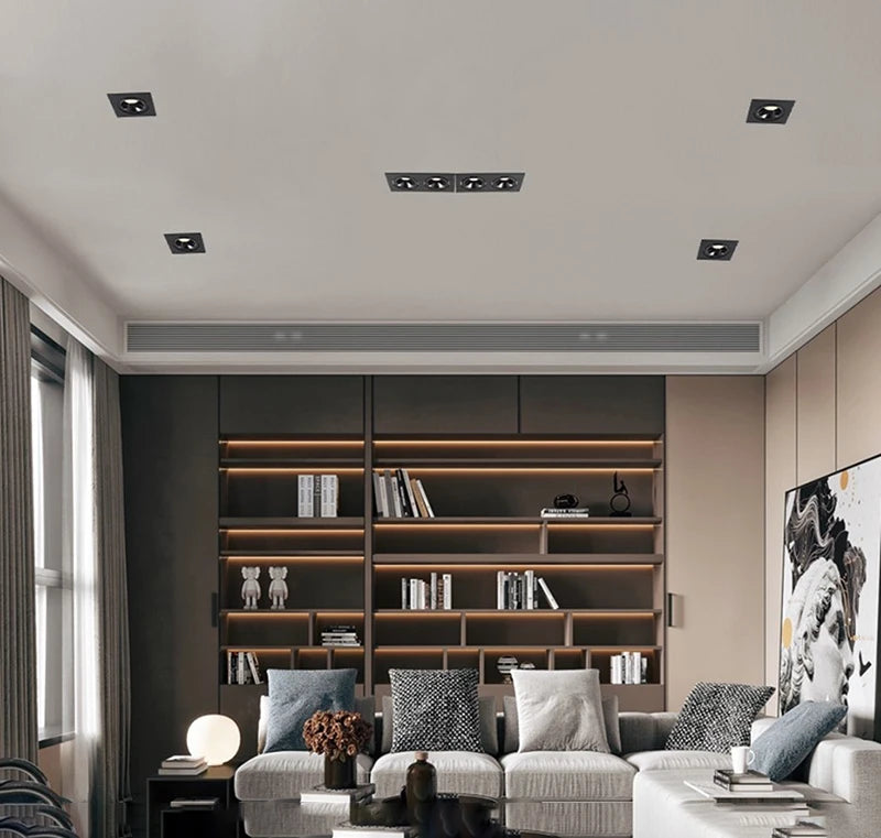 Recessed LED Ceiling Lamp 24W 10W Single/Double Head LED Spot lights COB Anti-Glare Downlight For Home Office Store Indoor