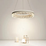 Modern Ring Pendant Lights Crystal for Living Dining Room Bedroom Hall Ceiling Chandelier Lamp Home Hanging Lustre Luminaire