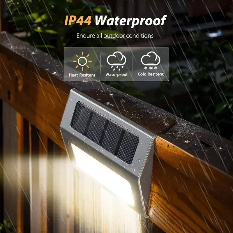 Stainless Steel Solar LED Deck Lights - Waterproof Outdoor Step & Stair Lamp for Backyard, Fence & Patio Pathway