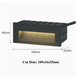 IP65 Outdoor Wall Sconce Lamp Waterproof LED Step Light Outdoor Recessed Stair Light Garden corridor LED Footlight