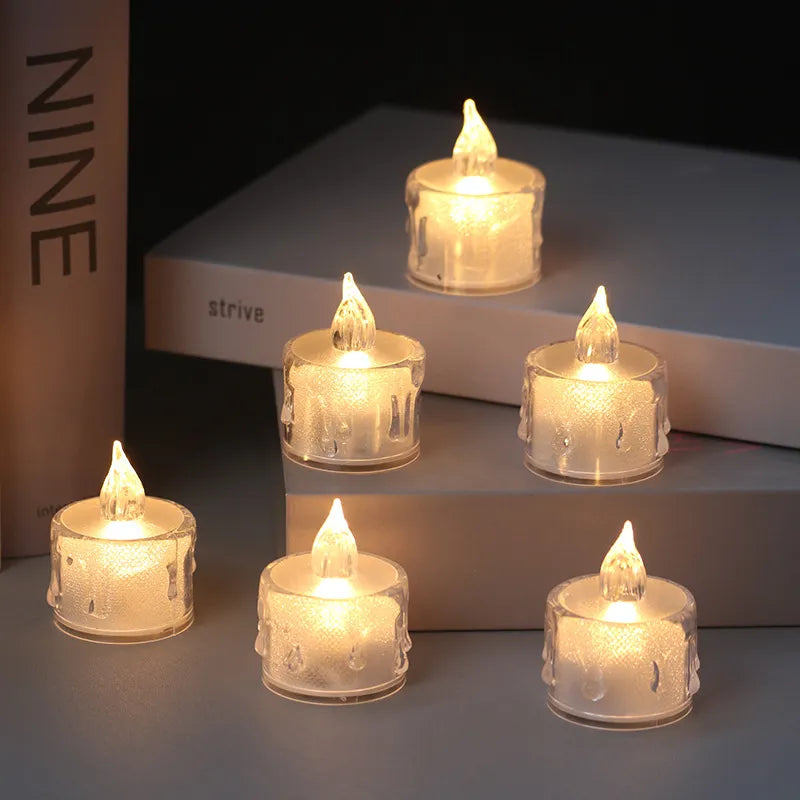Flameless LED Candle Wishing Tea Light Warm White Lights Candles for Birthday Party Wedding Halloween Festival Home Decoration