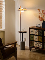 French Retro Wooden Floor Lamp Living Room Shelf Lamp Quiet And Stylish Bedroom Bedside Lights Room Decoration Table Light LED