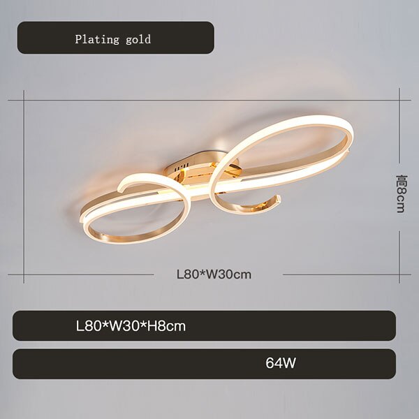 Gold/Chrome Plated Modern led Ceiling Chandelier for Living Dining Room Bedroom Study Apartment Hanging Ceiling Lamp Fixtures