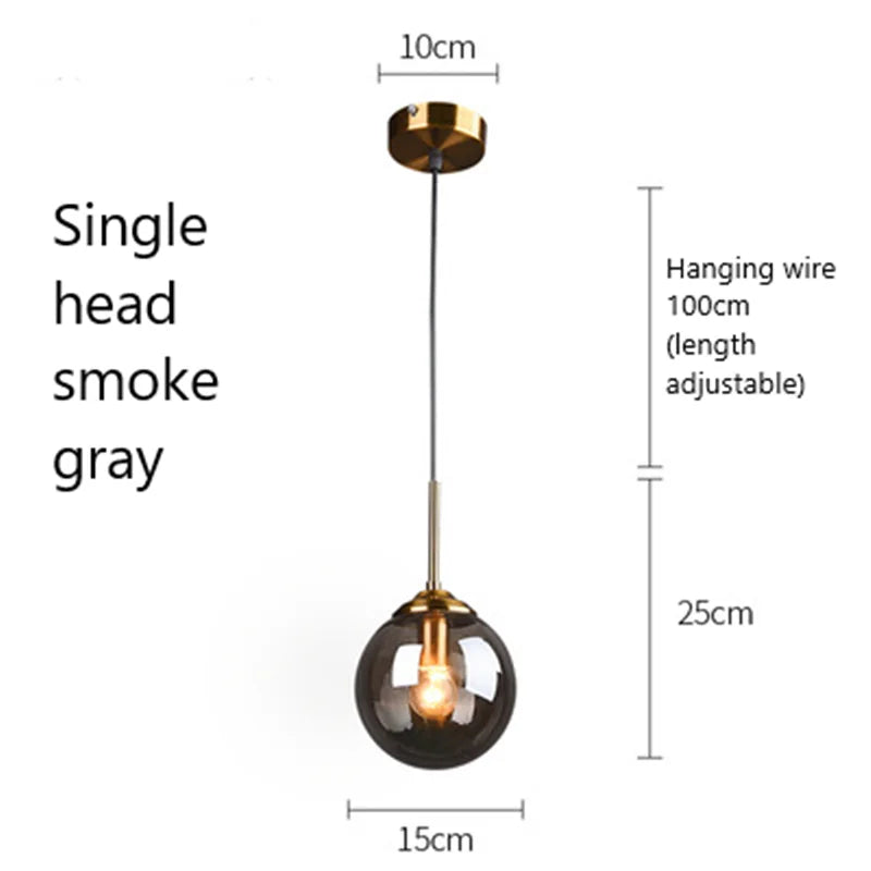 Nordic Modern Glass Pendant Lights LED Hanging Lamp for Kitchen Dining Room Bedroom Nordic Pendant Lamps Home Lighting Fixtures