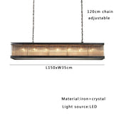 Home-appliance Classic Black Crystal Glass Bar Chandeliers Luxury Rectangle Hanging Lamp for Dining Room Decoration 2025 Lights