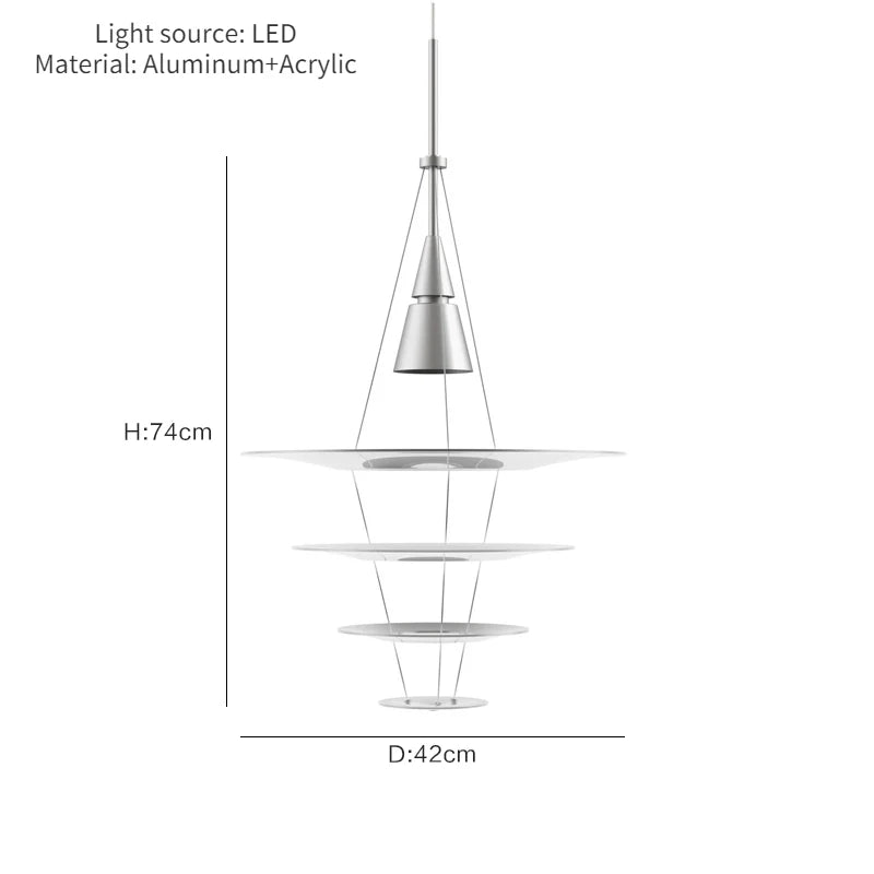Denmark Louis Poulsen Enigma Pendant Lights Acrylic Slice Ripple Art Creative Lamps for Living Room Home Decoration Chandeliers