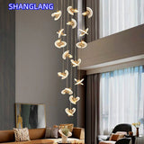 UFO Creative Personalized Staircase LED Pendant Light Modern Luxury Villa Duplex Penthouse Pendant Light Home Decoration Lamp