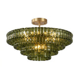 Italian Murano Glass Ceiling Chandelier Light - Handcrafted Luxury Flush Mount Pendant Fixture for Living Room, Bedroom & Restaurant Decor