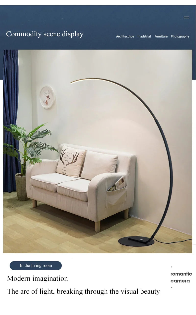 Modern Nordic LED Floor Lamp | Minimalist Fishing Light for Study & Living Room