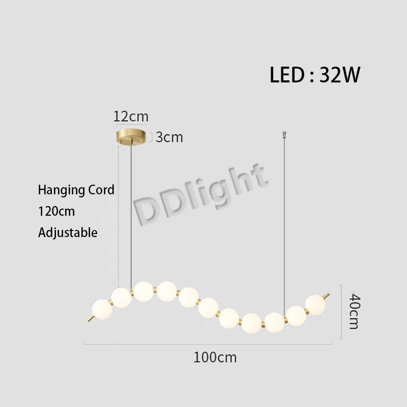 2025 Modern Magic Bean LED Ceiling Chandeliers All Copper White Ball Lustres Hanging Lights Home Decor Suspension Light Fixtures