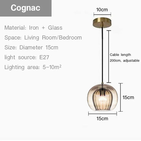 Modern Glass Pendant lamp Nordic Suspension Chandeliers for Living Dining Room Kitchen Bedside Hanging Lamp Fixture Luster