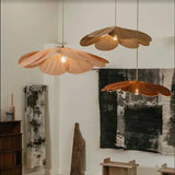 Minimalist LED Flower Fabric Pendant Light - Floral Textile Ceiling Chandelier Lamp Fixture for Living Room, Master Bedroom & Dining Table