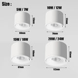 Dimmable Rotatable COB LED Ceiling Lights 10W 15W 20W Surface Mounted Downlights Background Spotlights Lobby Living Room Bedroom