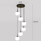 2026 Nordic White Ball Chandelier Lights Modern Led Long-Line Minimalist Lamp Living Room Villa Hotel Spiral Staircase Decor Lam