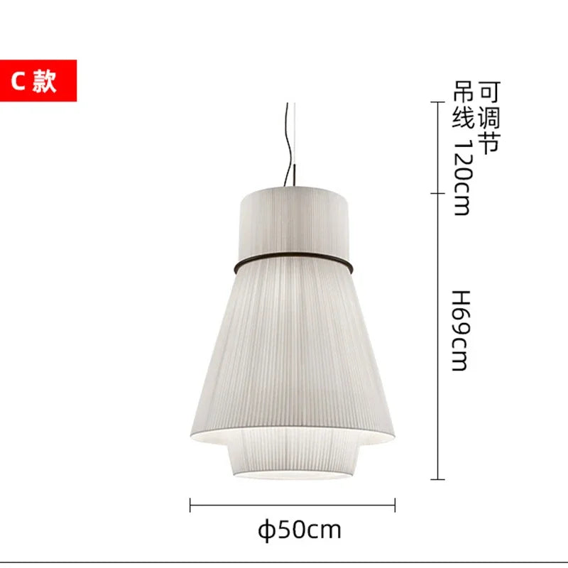 Wabi-sabi Style Pendant Lights Modern Fabric Pendant lamp for Restaurant Cafe Dining Room Minimalism Cloth Art Chandelier