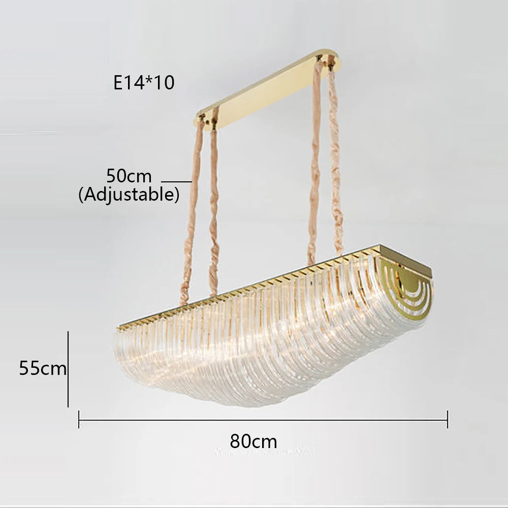 Nordic Art Bent Glass Tube Designer Hanging Lamp Modern Chandelier Lighting Lustre Home Indoor Decor Suspension Luminaire Lampen