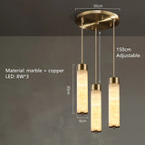 Natural Marble & Brass LED Pendant Light - Luxury Nordic Bedside Hanglamp