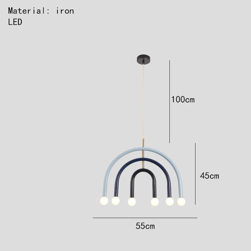 Beautiful Rainbow E14 Bulb Home Pendant Lamp Kitchen Dining Room Lighting Fixtures Colorful Metal Bedroom Luminaire Suspension