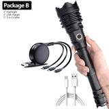 The Most Brightest Led Flashlight XHP110.2 16-core Power Bank 10000mah Torch Usb Rechargeable 21700 Battery Zoomable Lantern 50W