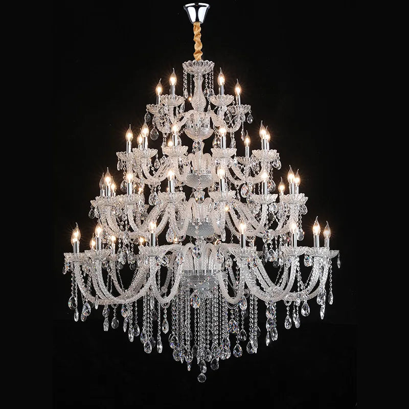 Extra Large Crystal Chandelier Lighting Top Grade K9 Crystals Hotel Large Lights For Villa Foyer 110v-220v  Luxury 3/4  Layers