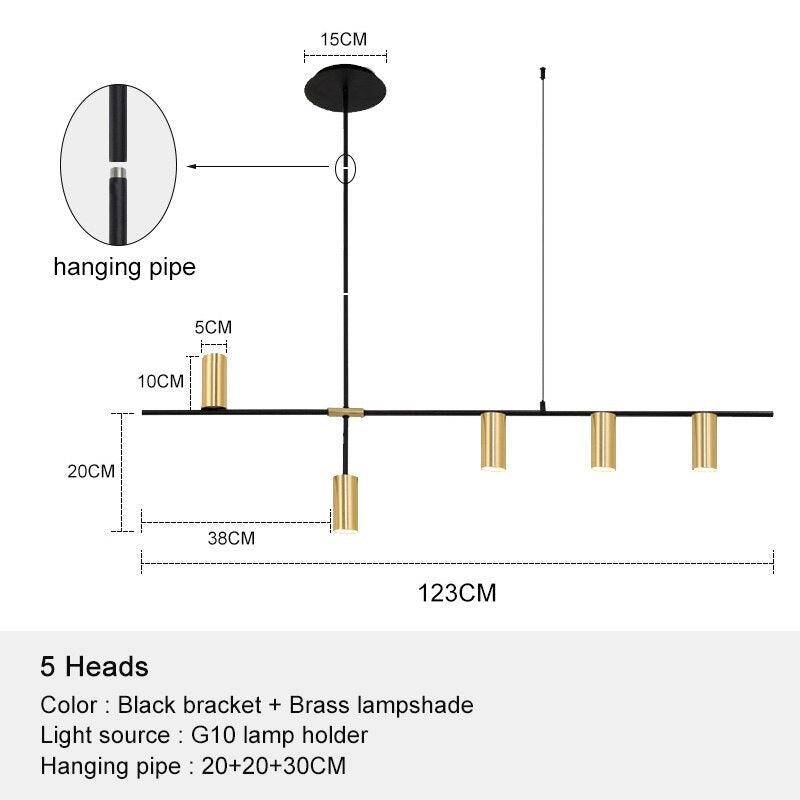 Nordic Modern Longer Chandelier Dining Table Fixtures Black Pendant Lights Restaurant Bar Kitchen Decor Living Room Hanging Lamp