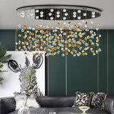 Luxury LED Crystal Pendant Lamp Restaurant Living Room Villa Bedroom Irregular Stone Chandelier Indoor Art Decor with Spotlight