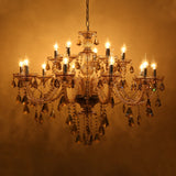Luxurious K9 Crystal Chandelier 15-18 Arms Cognac/Transparent Ceiling Light For Living Room Home Hotel Apartment Decors