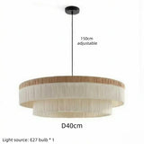 French Retro Tassel Pendant Light Vintage Living Room Bedroom Dining Room Light American Retro High-end Creative Room Main Light