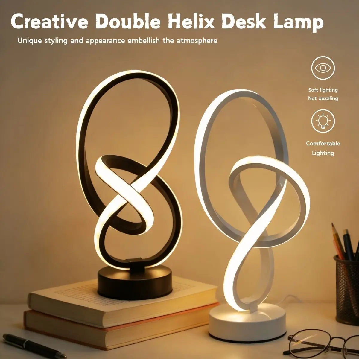 Simple & Creative LED Desk Lamp - USB Powered Three-Color Adjustable Brightness Light