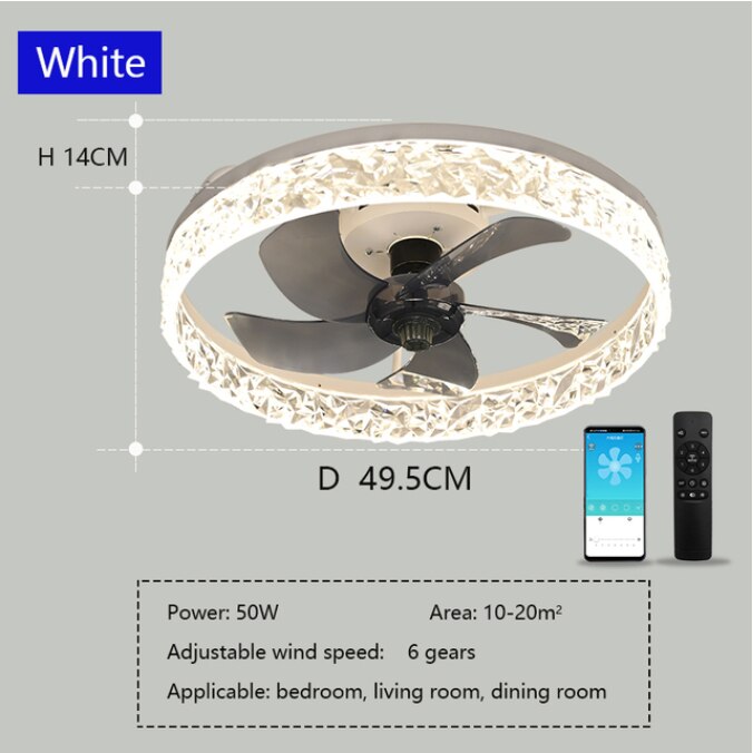 Modern Ceiling Fan With Led Lights Gold/White/Black Lamps Shades Chandelier Fan For Bedroom Room Kitchen Exhaust Fan