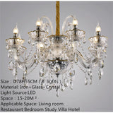 European Luxury Crystal Chandelier LED Living Room Restaurant Bedroom Villa  Hotel Duplex Building Candle Pendent Lamp