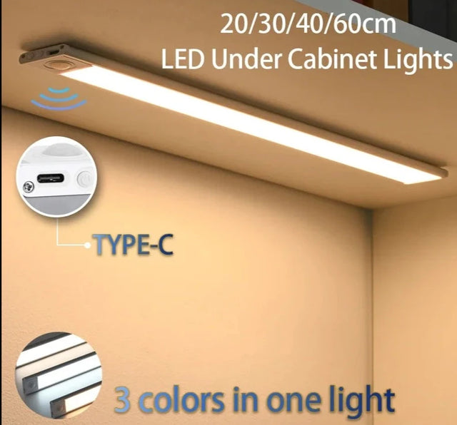 10-60cm LED Ultra Thin Lights Motion Sensor night light Wireless Under Cabinet Lights For Kitchen Closet Cabinet Lighting