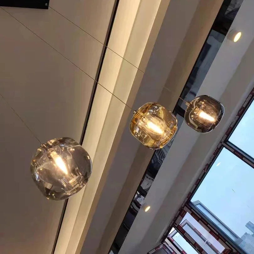 Modern Art Crystal Ball LED Chandelier - Long Staircase Hanging Lamp