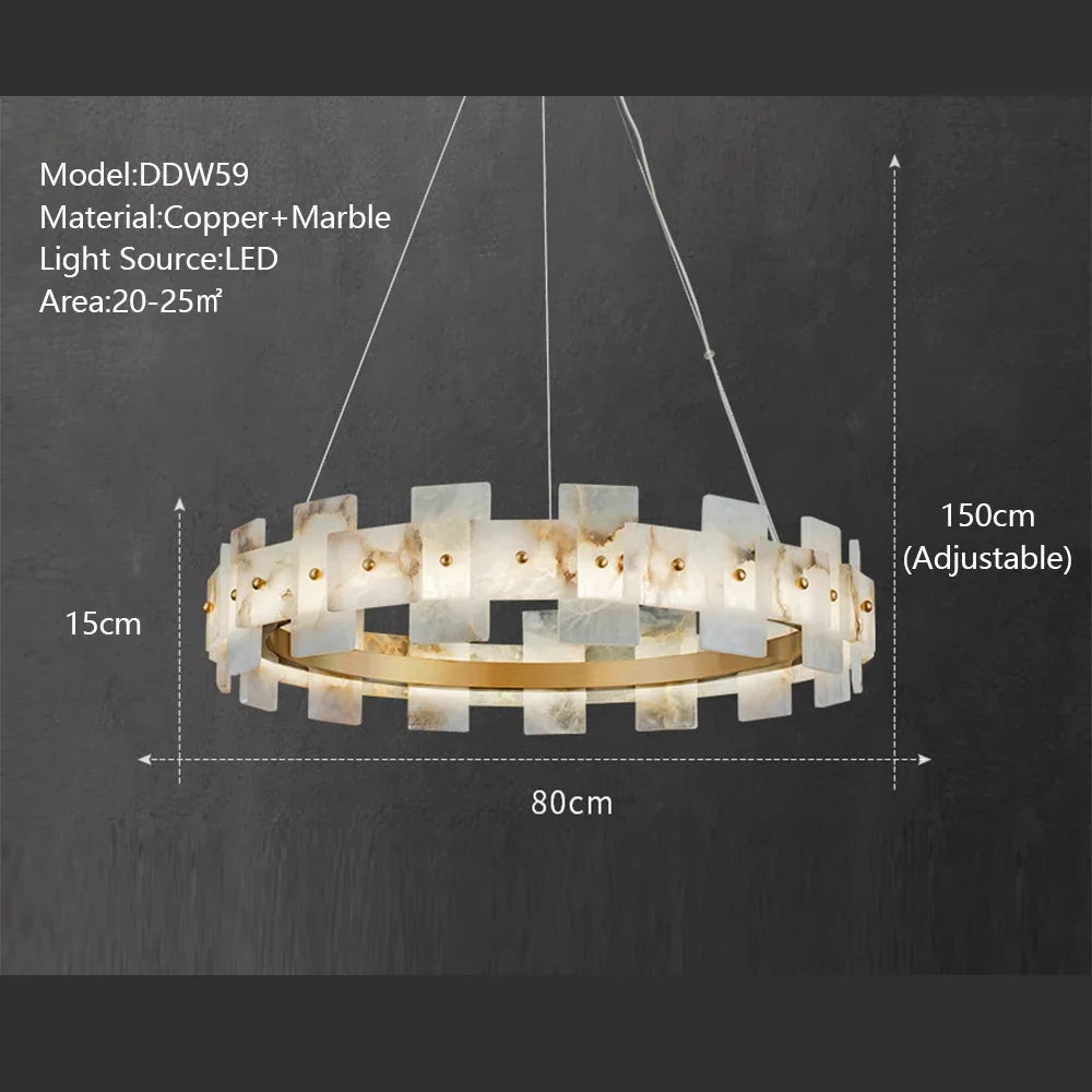 Modern LED Chandeliers Lighting For Living Room Foyer Bedroom Restaurant Pendant Lamps Natural Marble Decoration Lustre Fixtures
