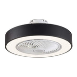 Modern Round Black/White/Gray 22 Inch LED Ceiling Fan Light with Remote Control for Study Room Bedroom