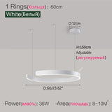 Nordic modern chandelier simple ring light led pendants round lamps