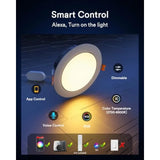 6-Inch Smart Gimbal Recessed Light - 355° Adjustable RGBWW WiFi Ceiling Lamp