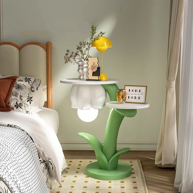 4 Floral Emitting Diode Floor Lamp Living Room 2025 New Sofa Next to Several Bedrooms Bedside Table Shelf