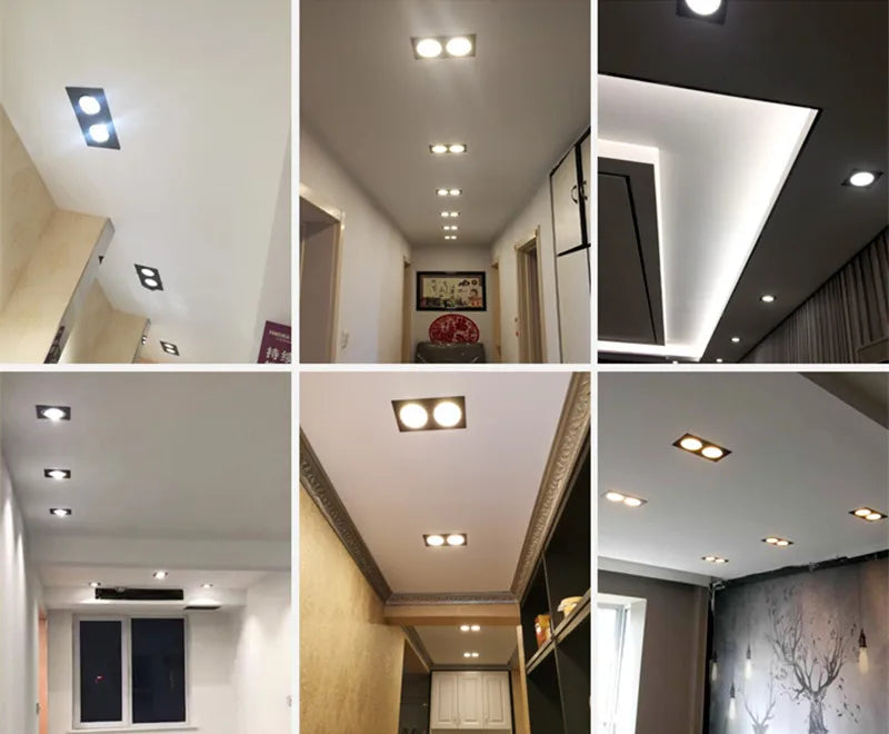 Anti-Glare Recessed Dimmable LED Downlight 9W12W15W18W24W30W COB Ceiling Lamps Spot Light Epistar Chip AC90-260V Indoor Lighting