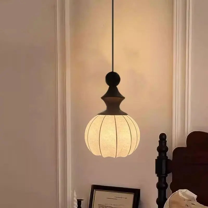 Nordic Modern Cloth & Wood Ceiling Chandelier - Minimalist Fabric Pendant Light Fixture for Living Room, Bedroom & Salon Decor