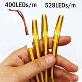 DC 12V/24V High-Density 8mm COB LED Strip Light (400/528 LEDs/m, Cuttable) - Flexible Seamless Tape Light for Indoor Home Decor (0.5m–10m)