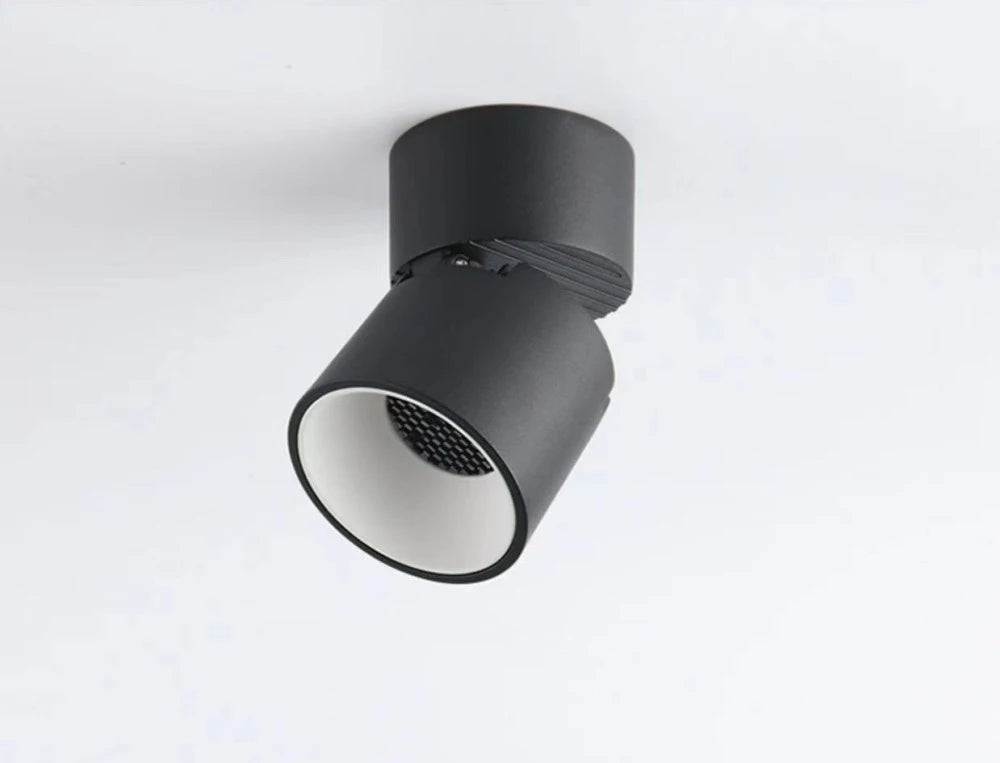 Folding Surface Mount LED Spotlight - No-Drill Anti-Glare Ceiling Downlight