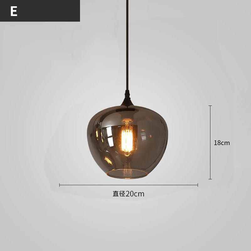 Modern LED Glass Ball Pendant Lamp for Living Room Bedroom Dining Kitchen - Indoor Hanging Chandelier Home Decor Light