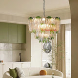 French Luxury Gradient Green Glass Living Room Chandelier Designer Bedroom Restaurant Hotel Highend Pendant Lamp Art Decor Light