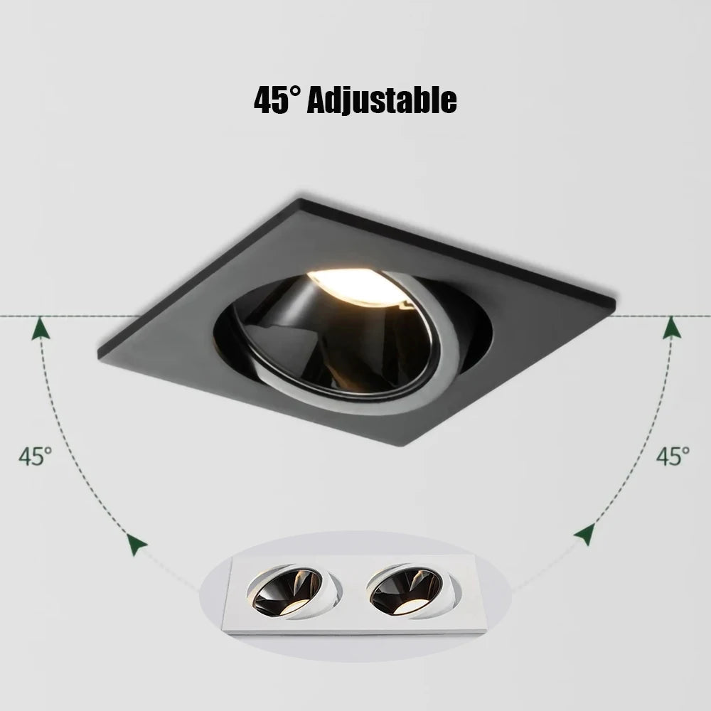 Dimmable Anti-Glare Recessed COB LED Downlights 9W 12W 15W LED Ceiling Lamp AC85~265V LED Ceiling Spot Lights Indoor Lighting
