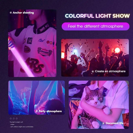 Portable Super Bright LED Tube USB Rechargeable Outdoor Camping Night Light Photography Fill Light with 3 Color Adjustable