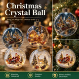 Acrylic Material Christmas Ball Ornament with Light Transparent Design Santa Claus Pendant 8CM Size Hanging Christmas Decoration
