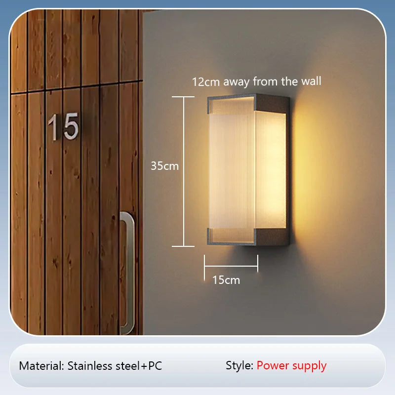 Solar Wall Light (Stainless Steel, Waterproof) - Black Outdoor Auto On/Off LED Sconce Lighting Fixture for Balcony, Patio, Garden & Villa Gate Decor