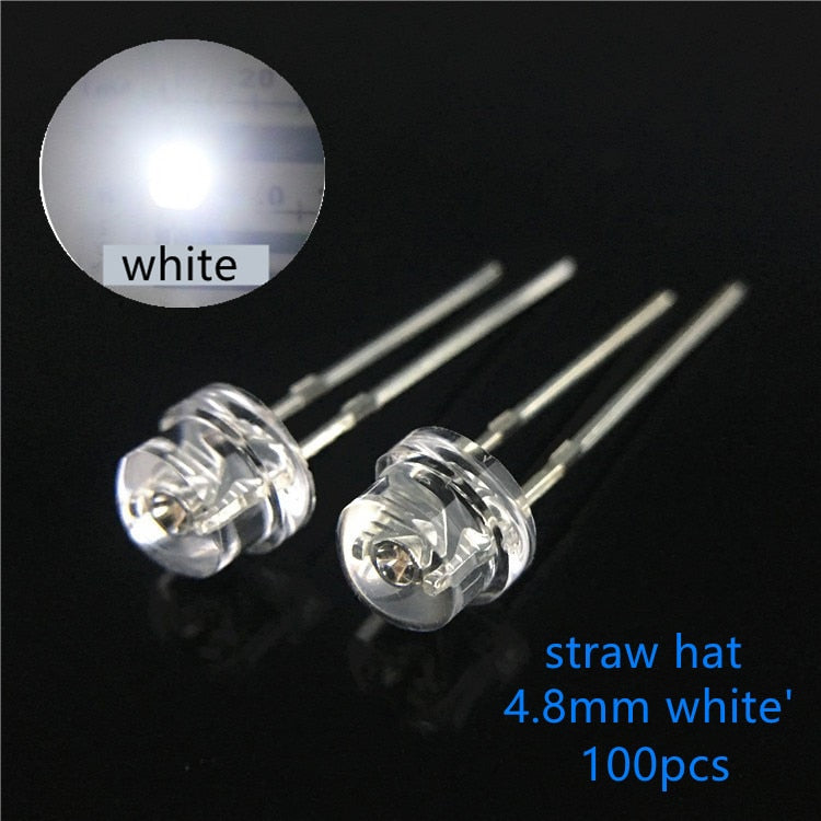 100pcs / pack 5mm White Ultra Bright 15000mcd Transparent 5 mm Light Emitting Diode LED Lamp 5 mm (DIP 3 V 6000K Ultralbright)