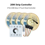 COB Running Water Flowing LED Strip Light WS2811 24V Horse Race Sequential LED Ribbon With RF Touch Panel Controller 10M 20M Set